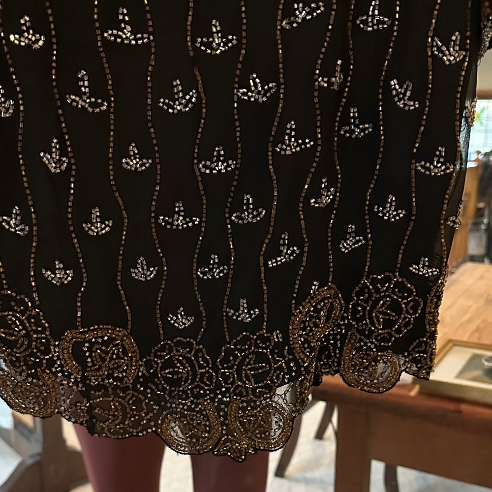 Vintage Silk Black Beaded Blouse - Picture 4 of 5